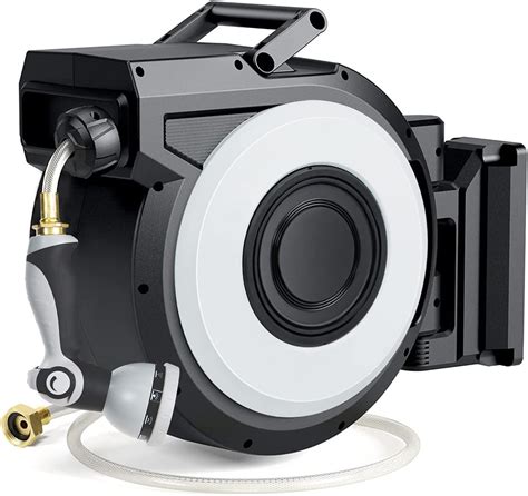 Amazon.com: Tuyeho Retractable Garden Hose Reel 100FT, Wall Mount Heavy ...