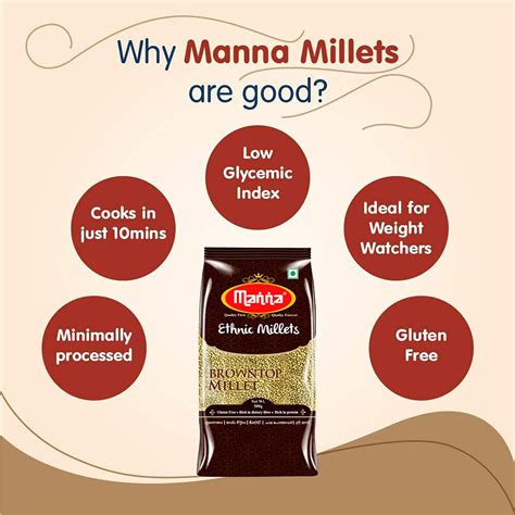 Manna Millets | Natural Grains | Browntop 500g, India | Ubuy