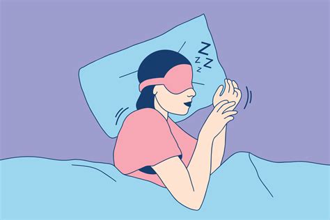 Illustrations of Beautiful Young girl with sleep mask taking a nap in the bed 10742327 Vector ...