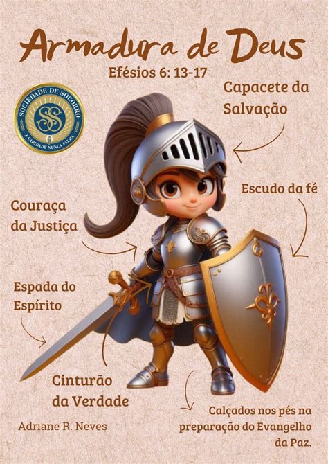 Armadura de Deus Efésios 6. 10-20 | Armadura de deus, Guerreiros de ...