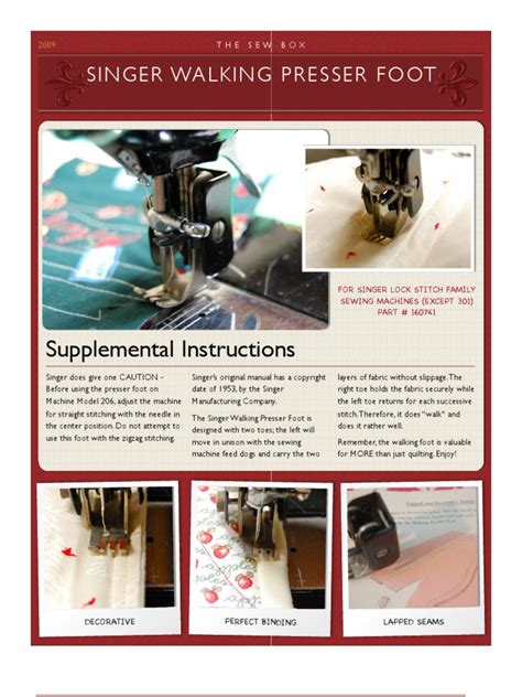 Image result for Singer Presser Foot Tutorials Multiple