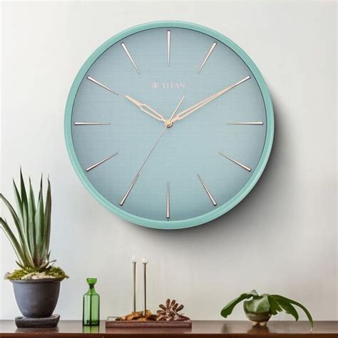 Buy Online Titan Contemporary Peacock Green Wall Clock in a Matte ...