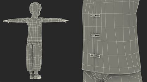 3D model Asian Boy Traditional Costume Rigged for Maya | 3D Molier ...