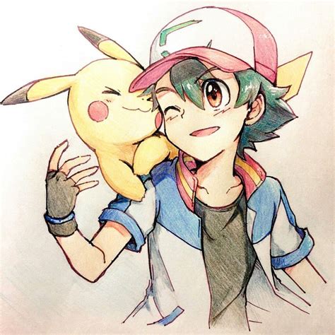 How To Draw Ash Ketchum And Pikachu - Kids Drawing Lessons