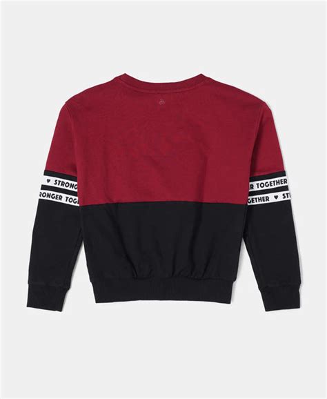 Buy Girl's Super Combed Cotton French Terry Sweatshirt with Contrast ...