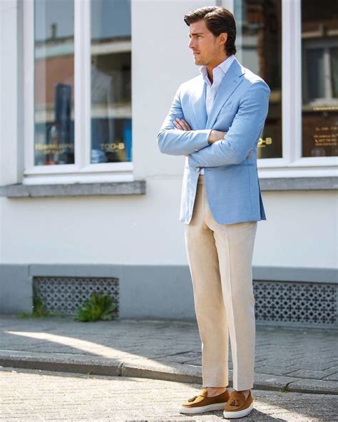 Best of Men Style on Instagram: “By @thomasopdebeeck” | Light blue ...