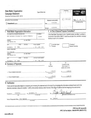 Fillable Online Slate Mailer Organization Dat Campaign Statement Fax ...
