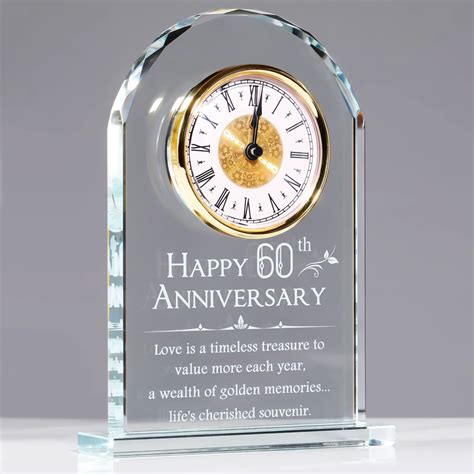 Amazon.com: YWHL 60th Anniversary Quartz Clock Gifts for Parents ...