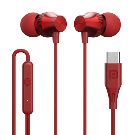 Portronics Conch Beat C in Ear Wired Earphones with Mic, Type C Audio ...