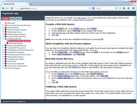 Web Help System Tutorial 的图像结果
