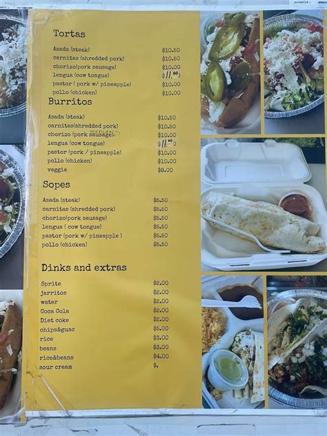 Menu at Taco Loco restaurant, Oak Hall