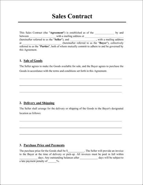 Image result for Sales Contract Sample