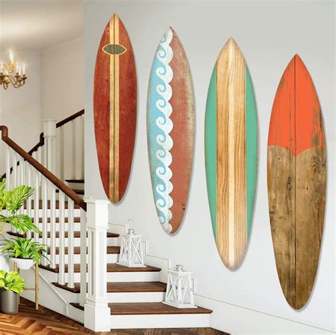Vintage Look Red Surfboard Wall Art | Surf house decor, Beach house ...