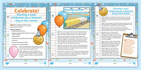 Planning a Local Celebration for a National Day at School