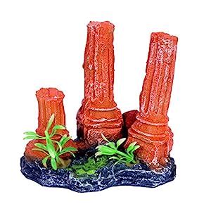 AQUAPETZWORLD Ancient Roman Three Column Ruins Aquarium Decoration Fish ...