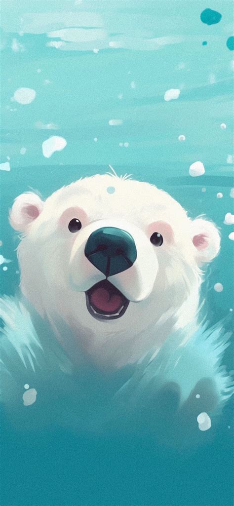 Polar Bear Cute Blue Wallpapers - Aesthetic Cute Bear Wallpapers