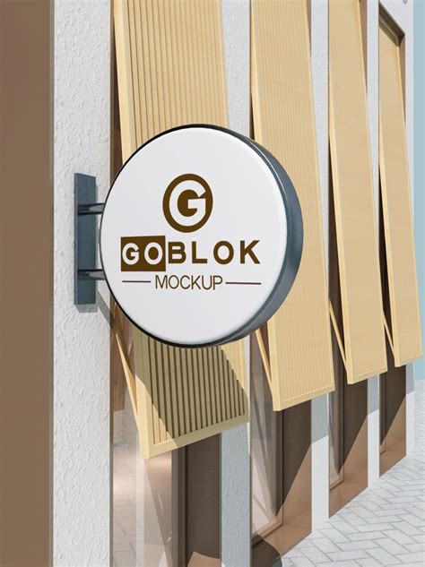 Minimal shop signboard mockup | Premium PSD