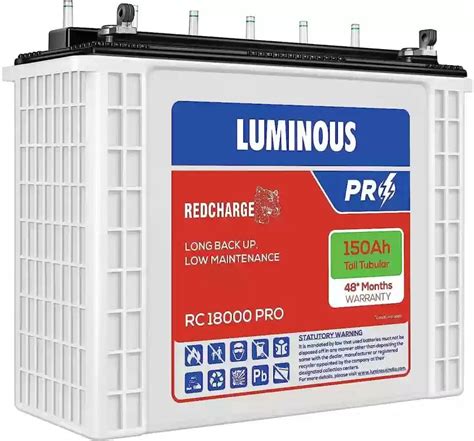 Luminous RC 18000 Pro 150Ah Red Charge Tubular Battery | Buy – Solar World