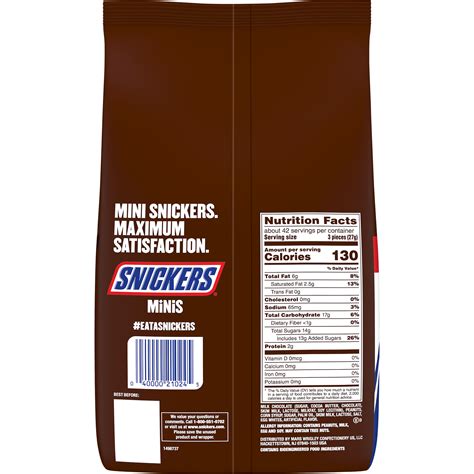 Snickers Bar Nutrition Label