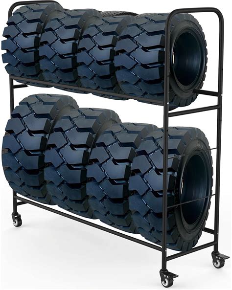 Heavy Duty Tire Storage Rack on Wheels, 8 Tires Capacity Adjustable ...
