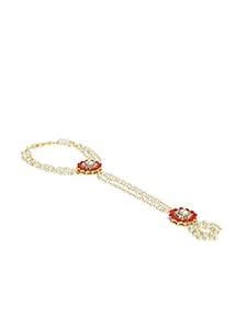 Buy ZAVERI PEARLS Gold Tone Embellished With Pearls & Kundan Ring ...