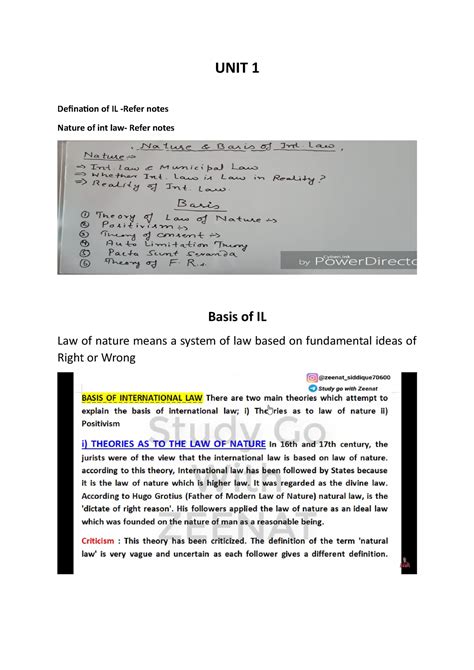 PIL - PIL notes - Public International Law - UNIT 1 Defination of IL ...
