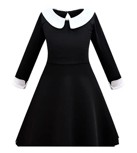 Buy FancyDressWale Metal Wednesday Addams Costume Girls Peter Pan ...
