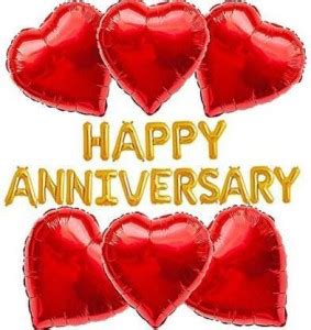 Flipkart.com | PAHUJA Solid HAPPY ANNI GOLD FOIL 16 RED HEART FOIL6 ...