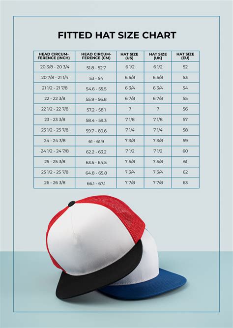 Free Fitted Hat Size Chart Template to Edit Online
