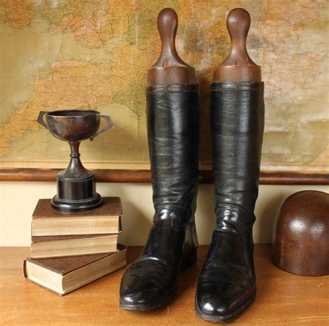 Pair of Gents Maxwell Leather Equestrian Riding Boots & Wood Trees ...