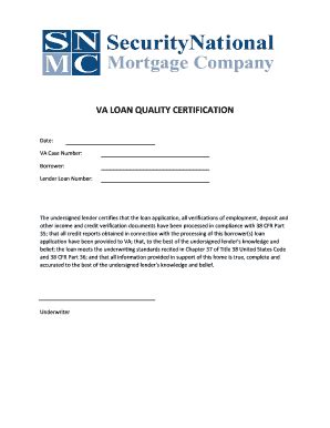 Va Loan Quality Certification - Fill Online, Printable, Fillable, Blank ...