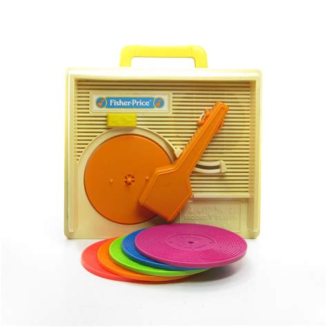 Record Player Toy 1987 Vintage Fisher-Price Wind-Up Music Box | Brown ...