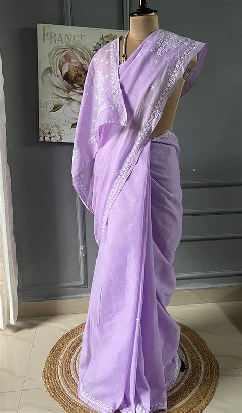 Chikankari Saree | Lucknow Chikan Saree - Nazrana Chikan