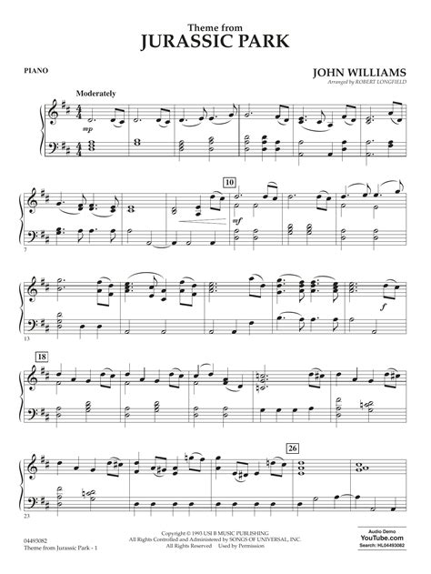 Jurassic Park Piano Easy Slow Sheet Music