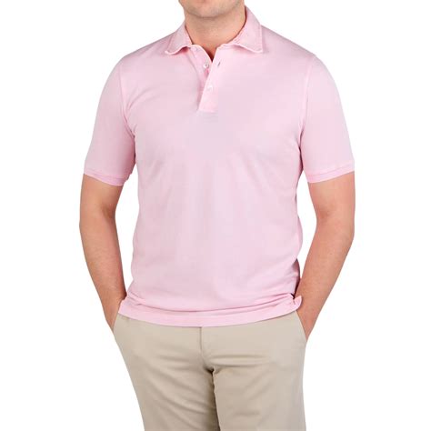 Fedeli - Washed Light Pink Cotton Pique Polo Shirt | Baltzar