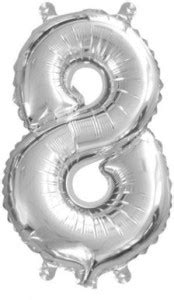 Flipkart.com | Utkarsh Solid Silver Color ( Number 8) 3d Foil Balloons ...