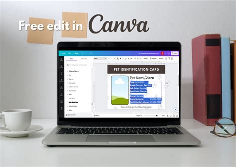 Editable Pet ID Card Template, Custom Dog ID Card Template, Printable ...