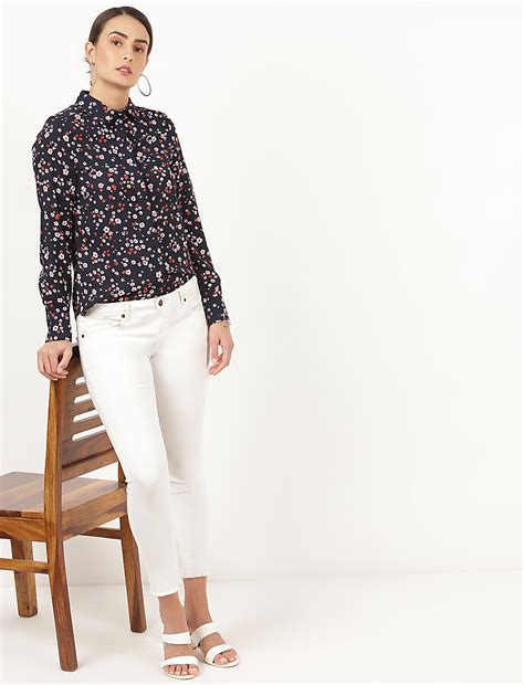Buy Printed Spread Collar Blouse at Marks & Spencer