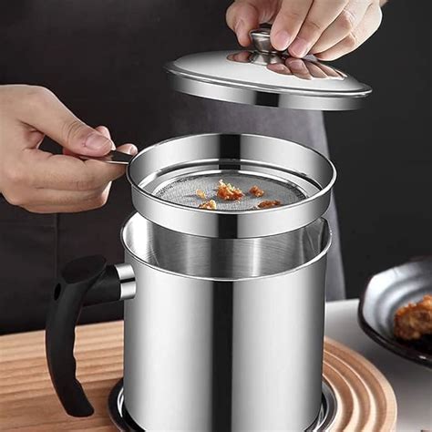 BELARO Oil Strainer Pot Grease Can-Stainless Steel Cooking Grease ...
