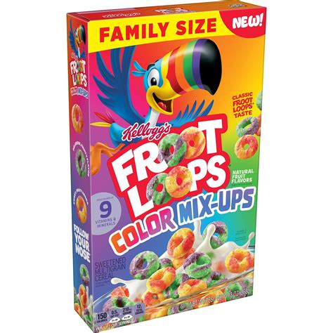 Kellogg's Froot Loops Color Mixups Cereal - 13oz Family Size Box, Fruit ...