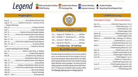 Venable Village Elementary - School District Instructional Calendar ...