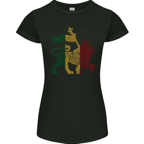 Hot Trending Tee With Rasta Lion Jamaica Reggae Music Jamaican Womens ...