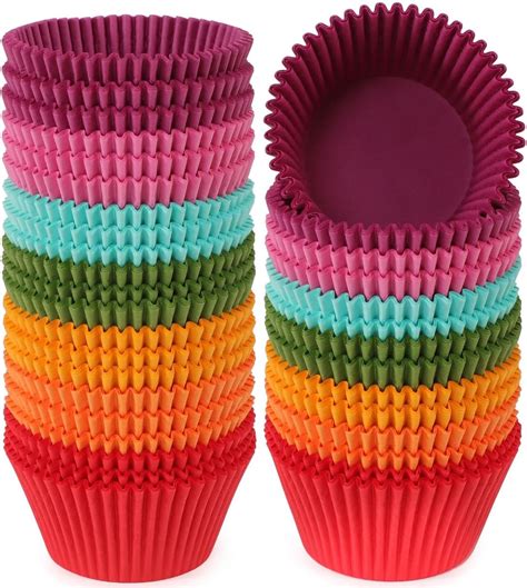 Amazon.com: Caperci Bright Rainbow Jumbo Cupcake Liners Extra Large ...