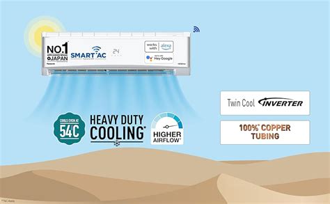Panasonic 2.2 Ton 4 Star Inverter Split Smart AC (Copper, 7 in 1 ...