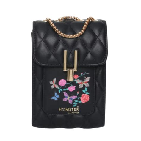 Hamster London Millionaire Oxford Phone Crossbody Bag Black