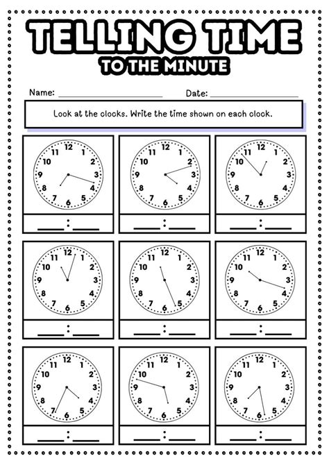 60 Free Telling Time Worksheets - Teach Prints