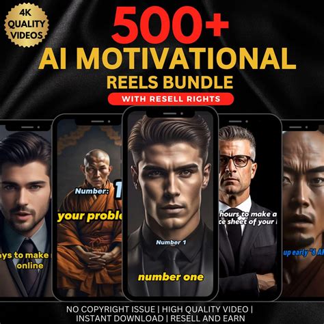 500+ AI Motivational Reels Bundle, Faceless Viral Video Pack, Youtube ...
