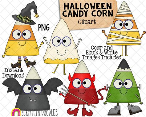 Candy Corn Clipart Halloween Candycorn Graphics Commercial Use PNG ...