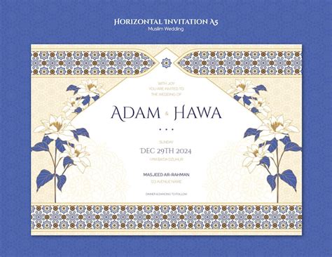 Muslim wedding template design | Free PSD