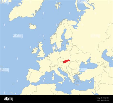 Slovakia on the europe map